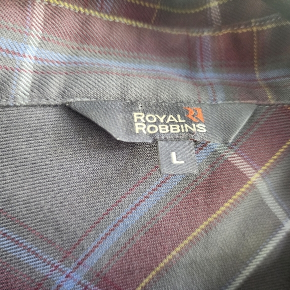 Royal Robbins Plaid 100% Polyester Mens Shirt Size Large - Picture 3 of 9